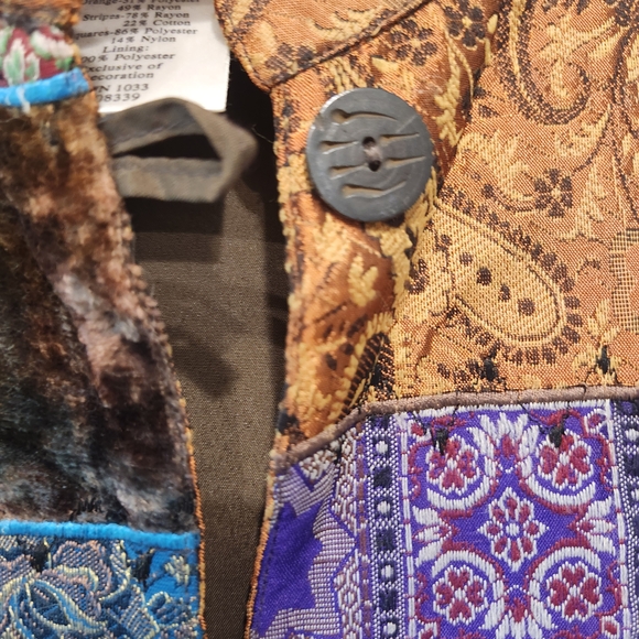 Coldwater Creek Patchwork Velvet Jacket Sz 2X - Picture 5 of 6